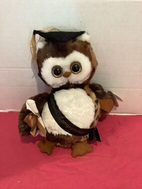 286-8.5 Inch Bearington Collection Stuffed Plush Graduation Wisdom Owl New